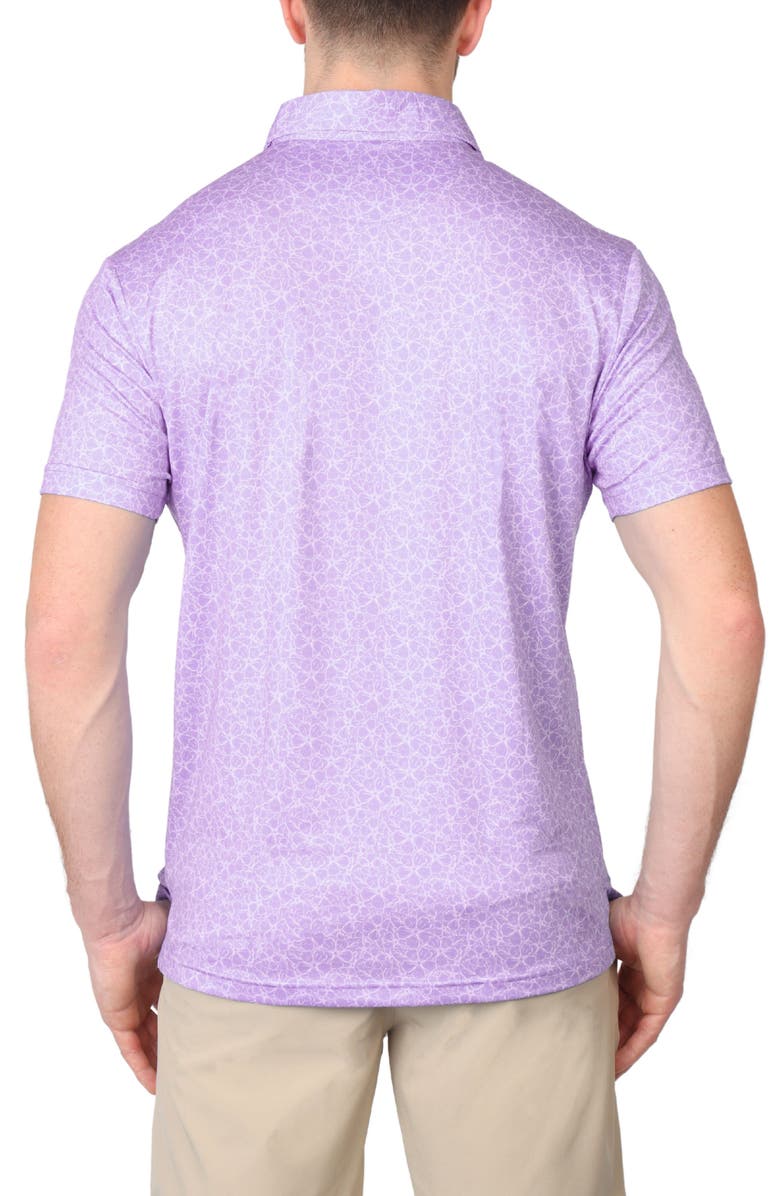 TailorByrd Overlapping Flowers Performance Polo, Alternate, color, Purple