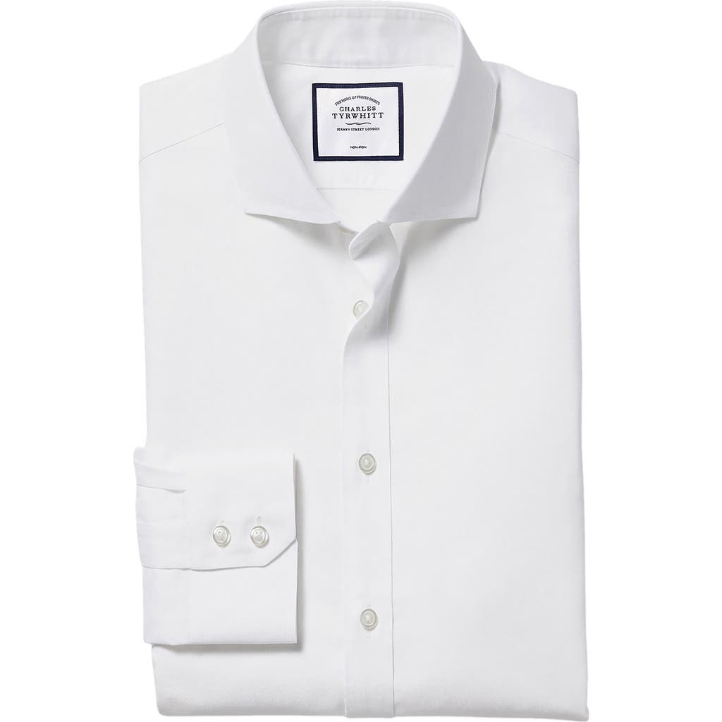 CHARLES TYRWHITT CHARLES TYRWHITT NON-IRON TWILL EXTREME CUTAWAY SLIM FIT SINGLE CUFF