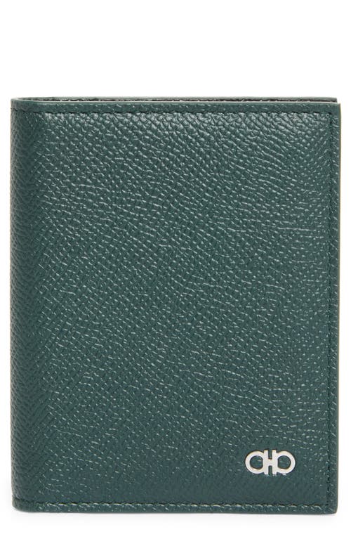 Ferragamo Gancini Bi-fold Cardholder In Green