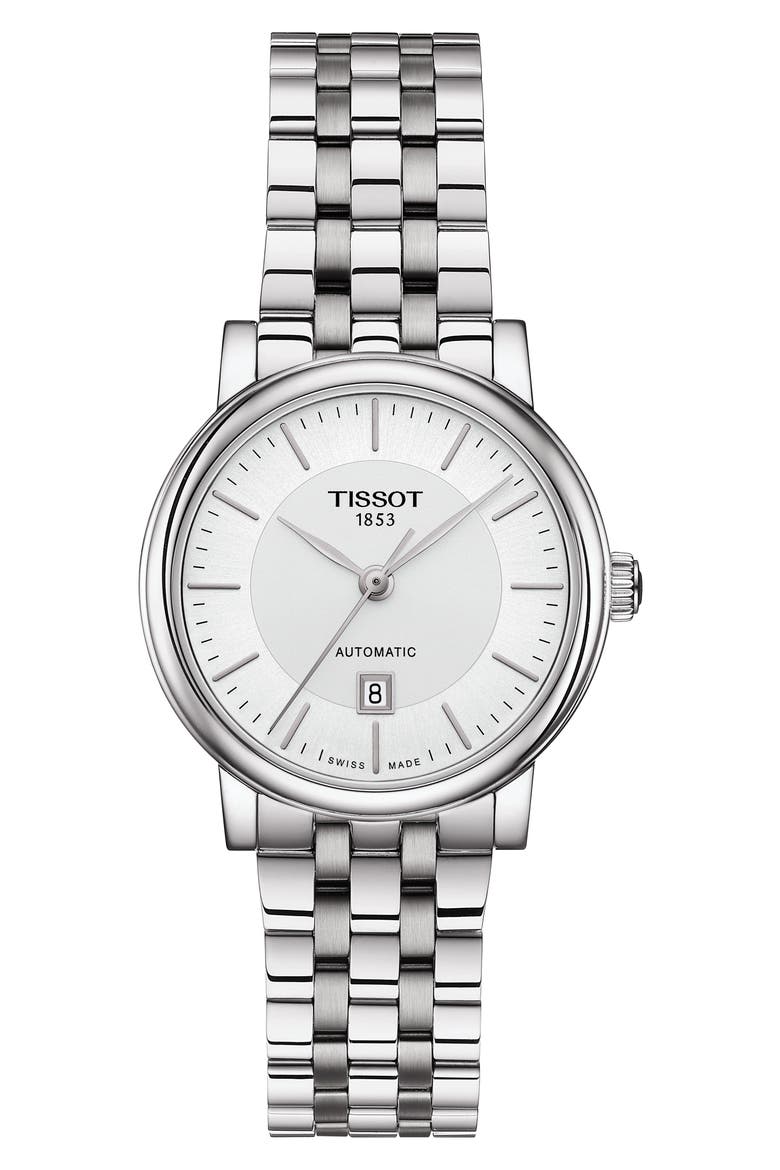 T-Classic Carson Bracelet Watch, 30mm, Main, color, SILVER