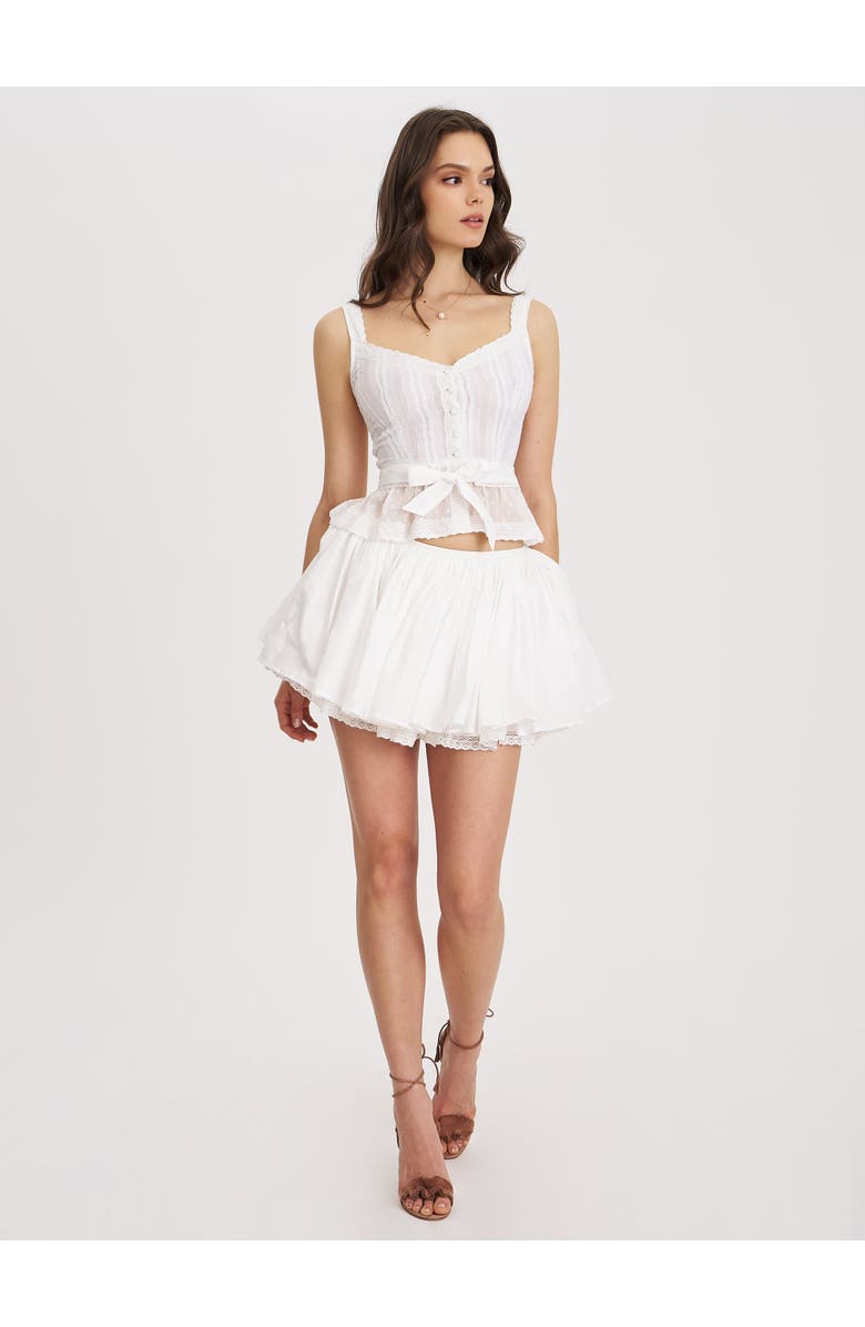 Miss Circle Aliya Cotton Poplin Button Up Sleeveless Top, Alternate, color, White