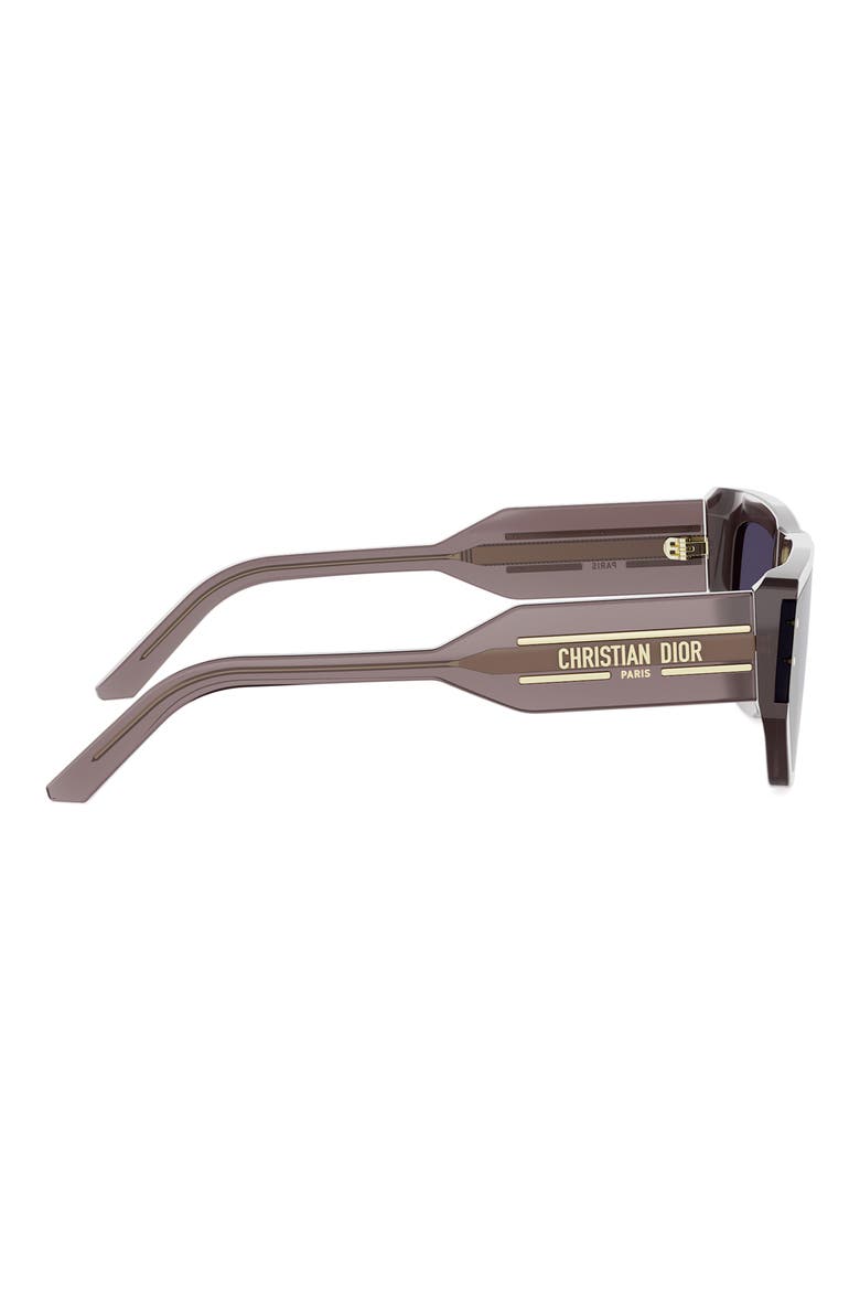 'DiorSignature S15I 63mm Oversize Cat Eye Sunglasses, Alternate, color, SHINY DARK BROWN / VIOLET
