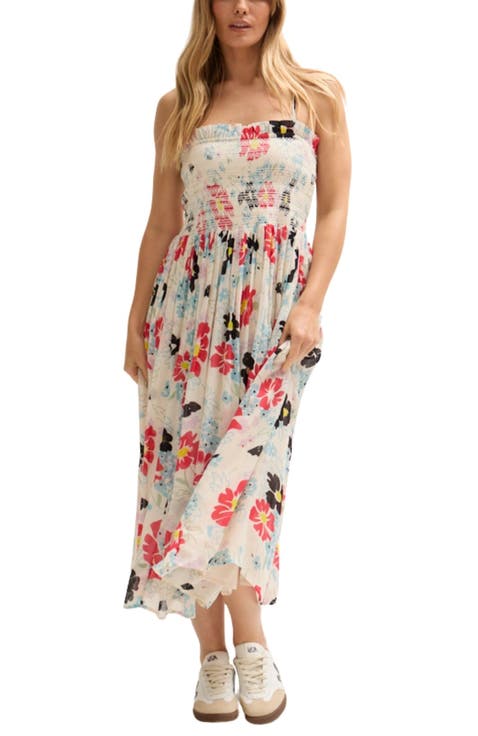 Jessica Detachable Strap Poppy Print Midi Dress