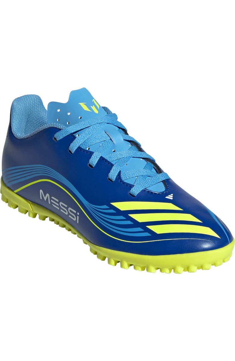 adidas Kids' F50 Messi Club Turf Soccer Shoe, Main, color, Team Royal Blue