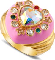 July Child Cosmic Girl Heart Ring