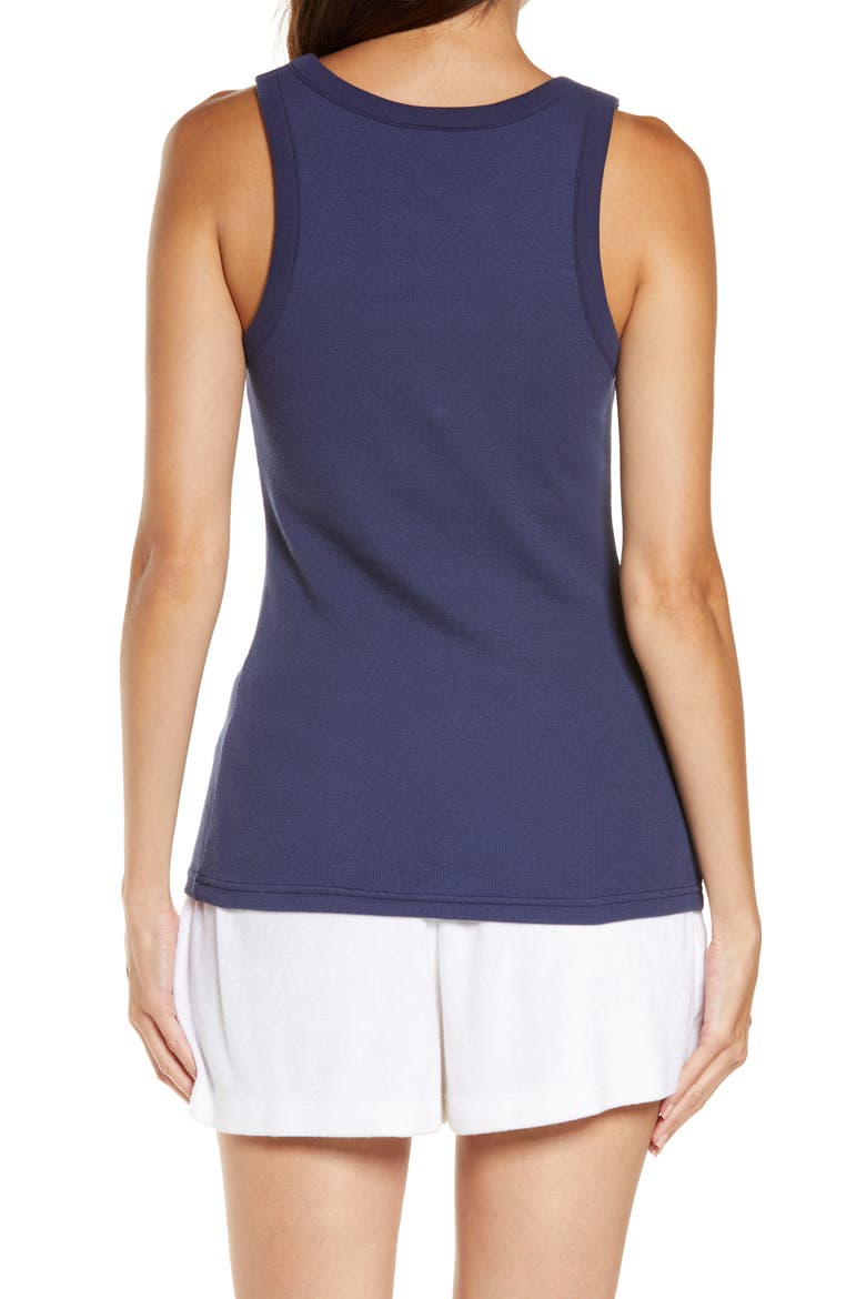 Ribbed Shelf Bra Tank, Alternate, color, NAVY