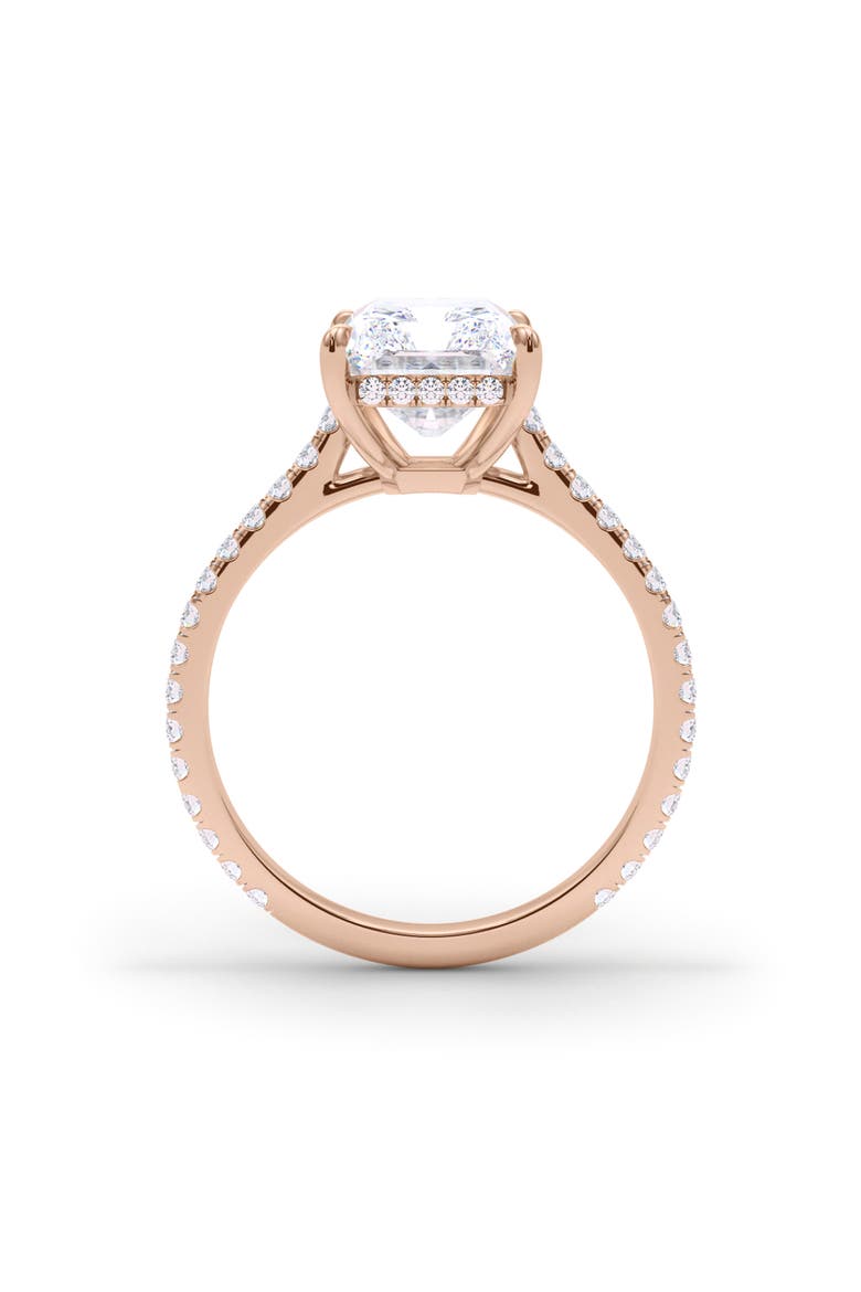 Radiant Cut Pavé Lab Created Diamond Ring, Alternate, color, 18K ROSE GOLD