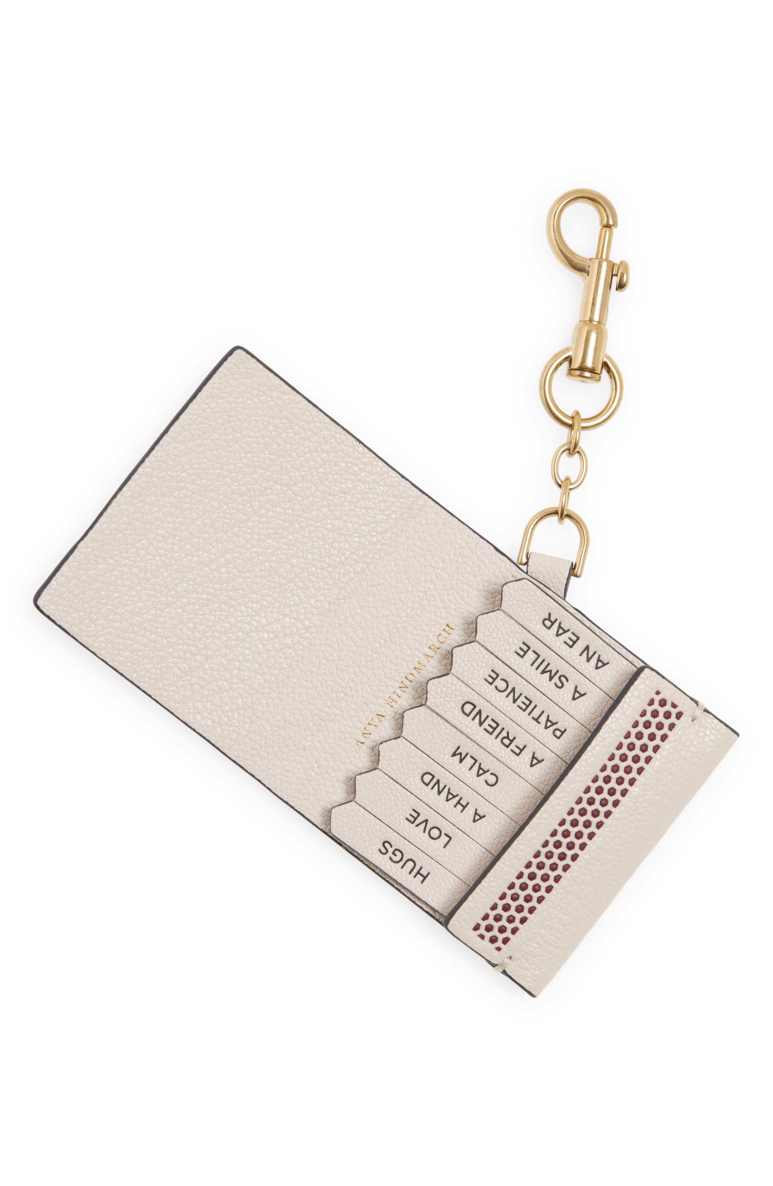Anya Hindmarch Match Book Leather Bag Charm, Alternate, color, 