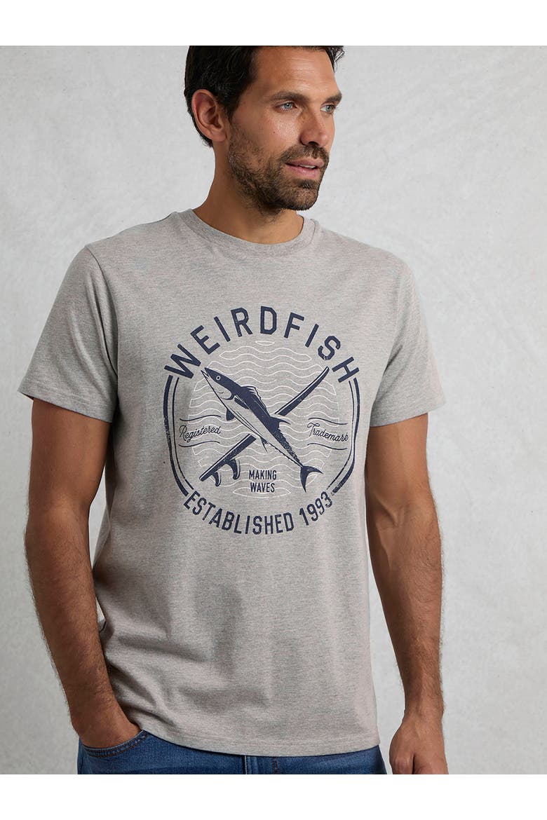 Hudson Front Print Branded T-Shirt, Main, color, Grey Marl
