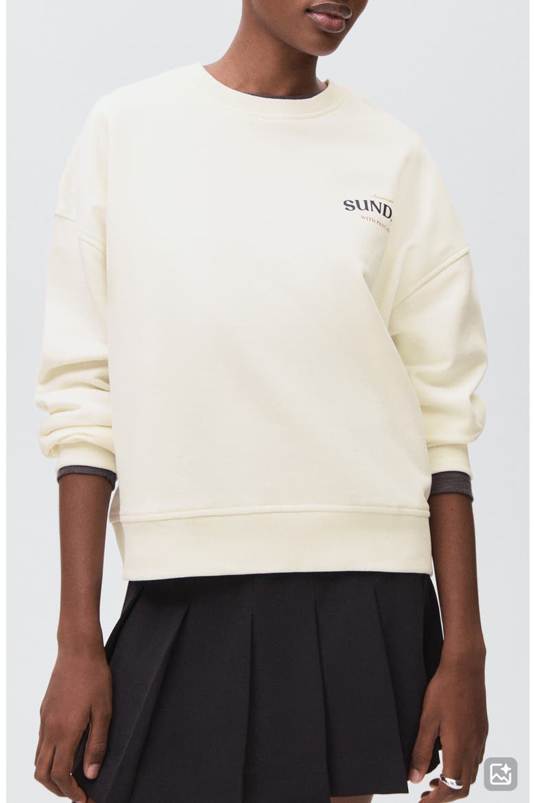 Oversize Graphic Sweatshirt, Main, color, OFF WHITE