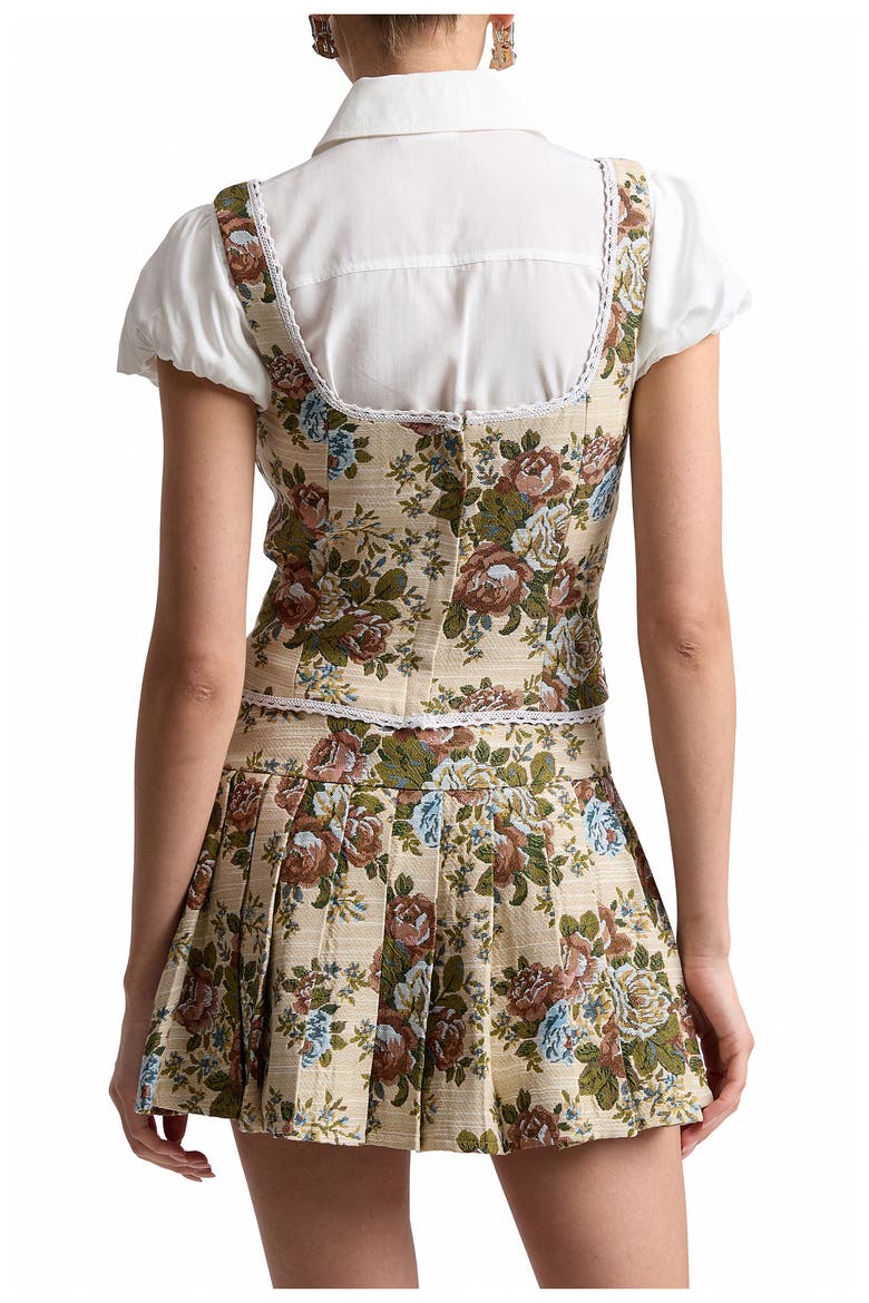 Pleated Floral Skort, Alternate, color, TAUPE FLORAL