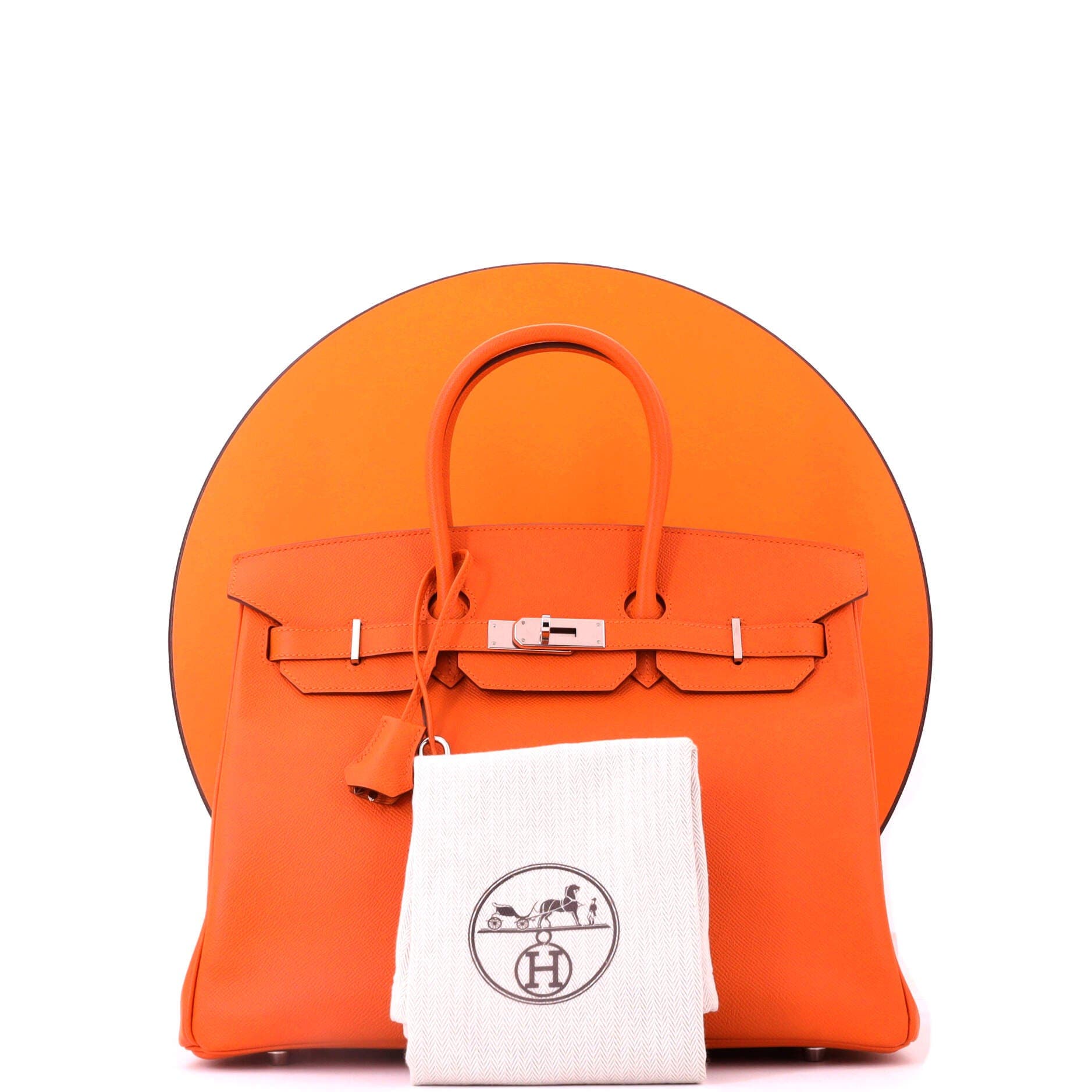 Pre-Owned Hermes Birkin Handbag Orange Epsom with Palladium Hardware 35, Alternate, color, Orange H