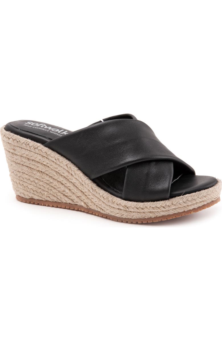 SoftWalk<sup>®</sup> Halsey Cross Strap Espadrille Wedge Sandal, Main, color,