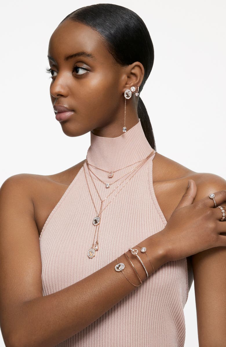 Swarovski Una Ring, Alternate, color, White/Rose Gold