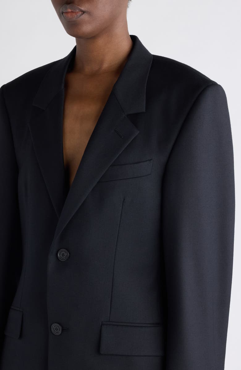 Balenciaga Tailored Wool Gabardine Jacket, Alternate, color, New Black
