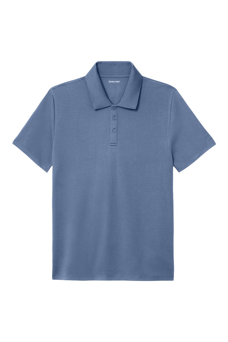 Modal Blend Piqué Polo, Alternate, color, VINTAGE INDIGO
