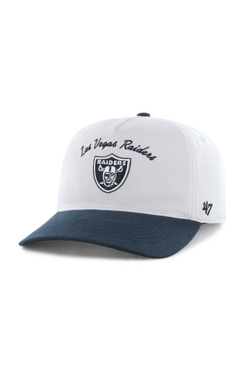 '47 Men's '47 Cream/Black Las Vegas Raiders Safe Bet Stable Hitch Adjustable Hat, Main, color, 
