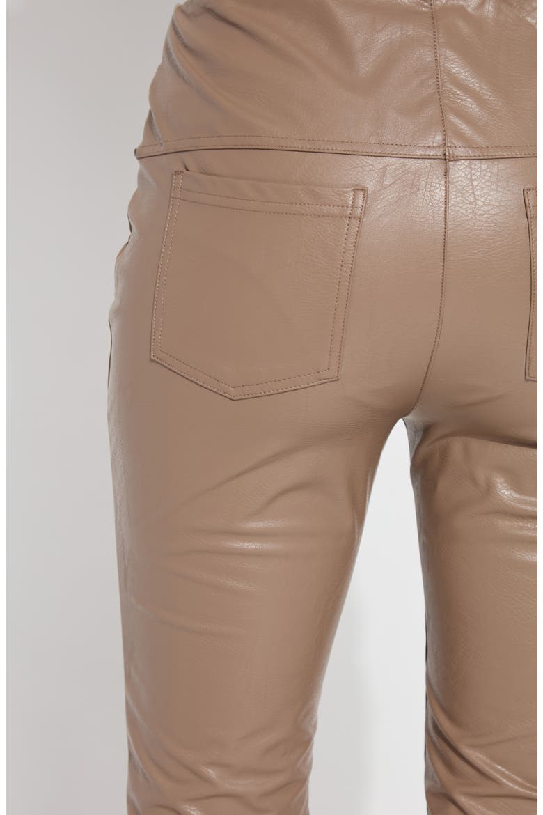 Katherine Faux Leather Toothpick Leggings, Alternate, color, TAUPE