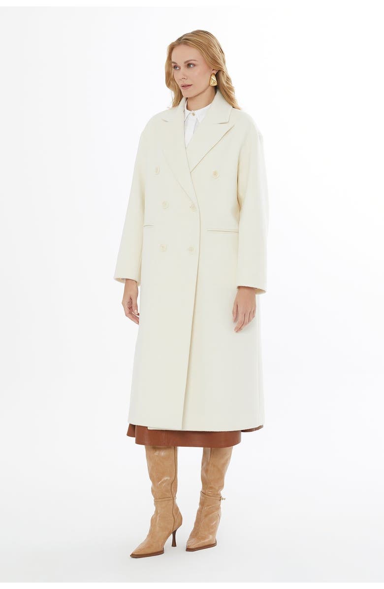 Gizia Notch Lapel Long Coat with Back Vent, Main, color, 