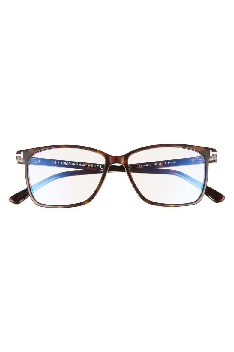 55mm Blue Block Optical Glasses, Alternate, color, DARK HAVANA/ BLUE