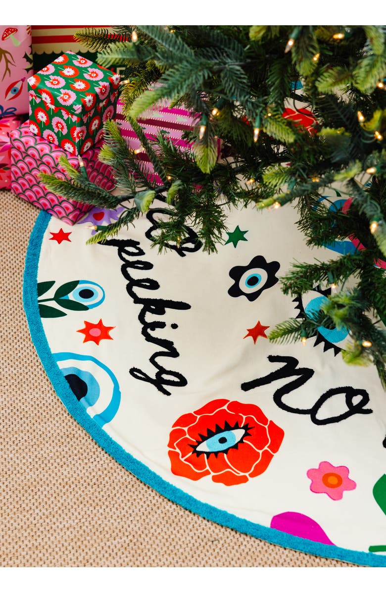 Furbish Embroidered Tree Skirt, Alternate, color, No Peeking
