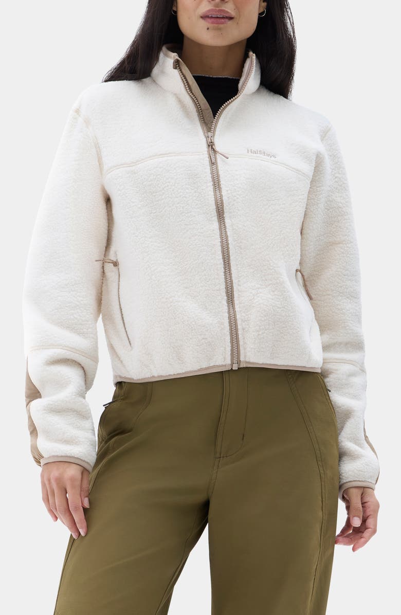 Halfdays Chapelle Water Repellent Fleece Jacket, Main, color, Oatmilk/ Silver Mink