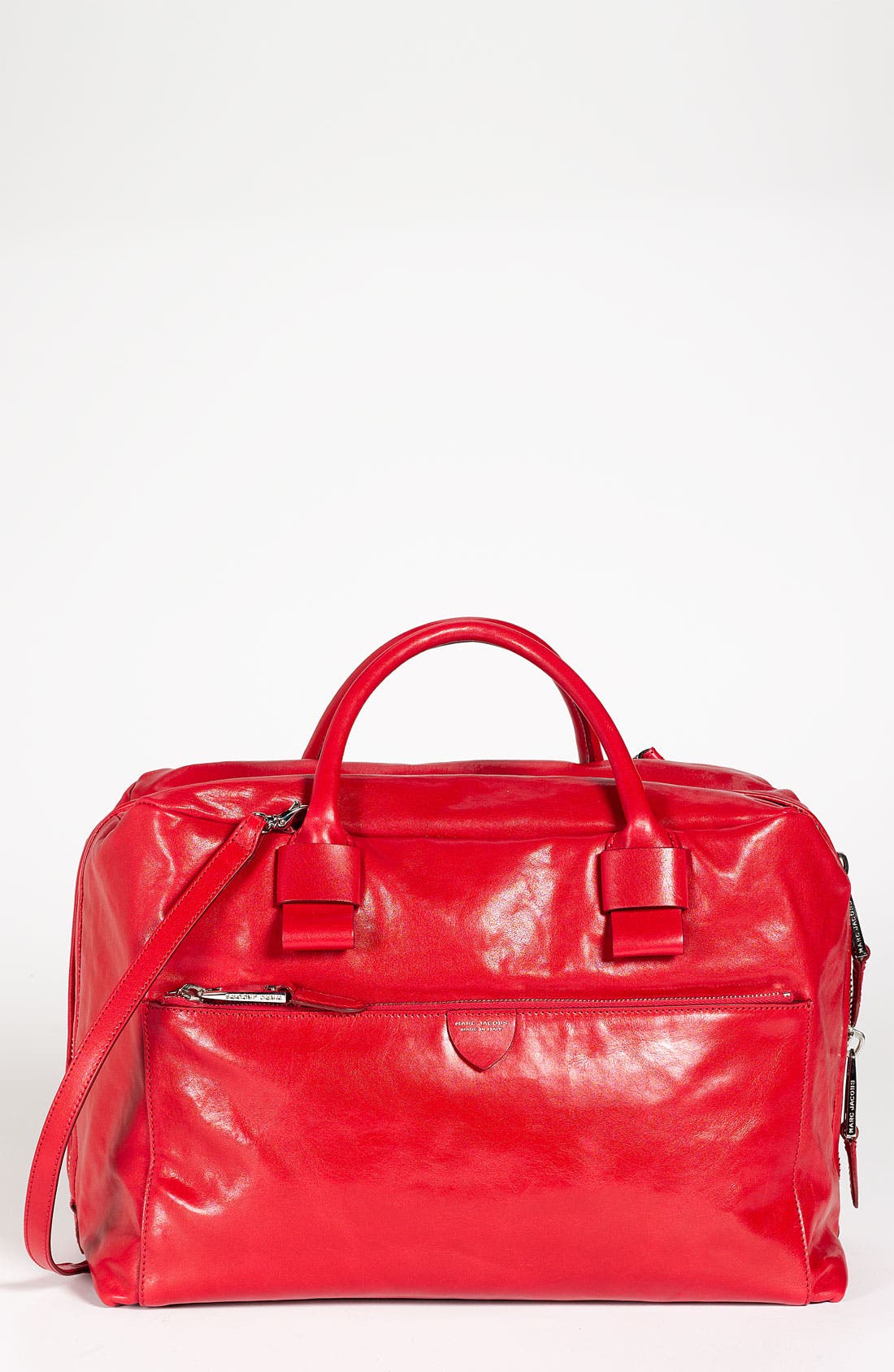 'Antonia'  Leather Satchel, Main, color, RED