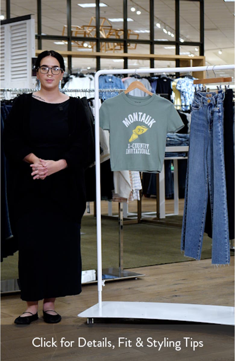 Montauk Cross Country Cotton Graphic Baby Tee, sales video thumbnail