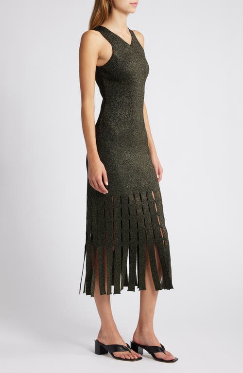Rails Kaia Cutout Midi Dress In Gold Lurex