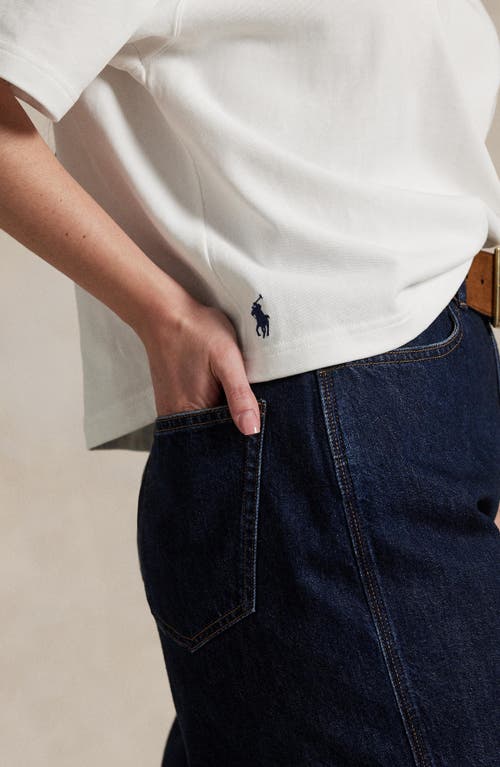 Polo Ralph Lauren Cotton Jersey Cropped Crewneck Tee In White