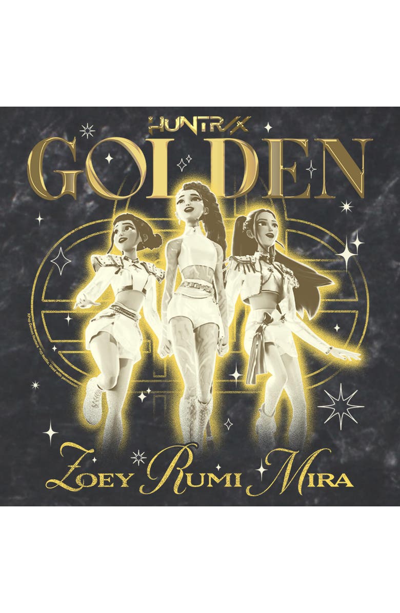 KPop Demon Hunters Men's KPop Demon Hunters Huntrix The Golden Girls  Graphic T-Shirt, Alternate, color, Black