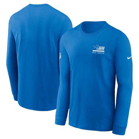 Men's Nike Blue Detroit Lions Sideline Performance Long Sleeve T-Shirt