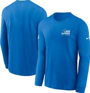 Nike Men's Nike Blue Detroit Lions Sideline Performance Long Sleeve T-Shirt