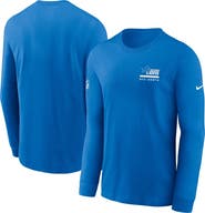 Nike Men's Nike Blue Detroit Lions Sideline Performance Long Sleeve T-Shirt