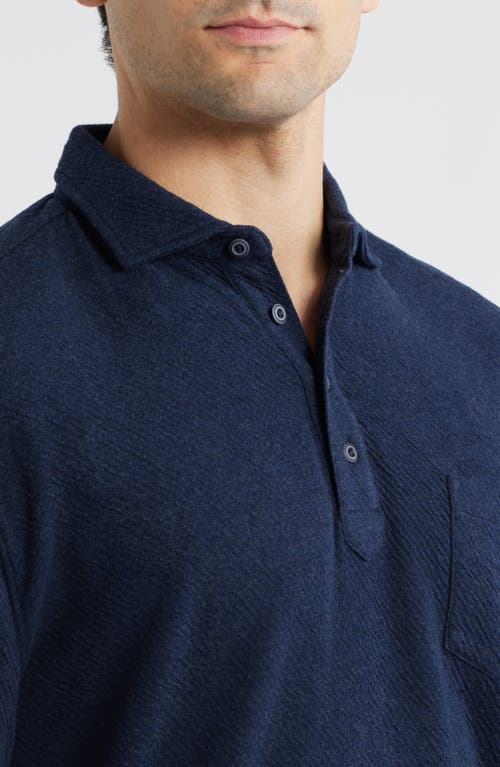 Johnnie-o Alwin Long Sleeve Polo In Blue