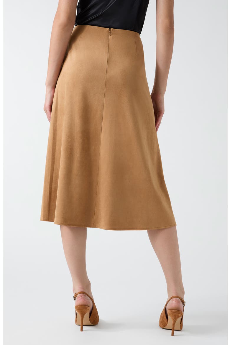 Jennie Faux Suede Midi Skirt, Alternate, color, OPEN BROWN
