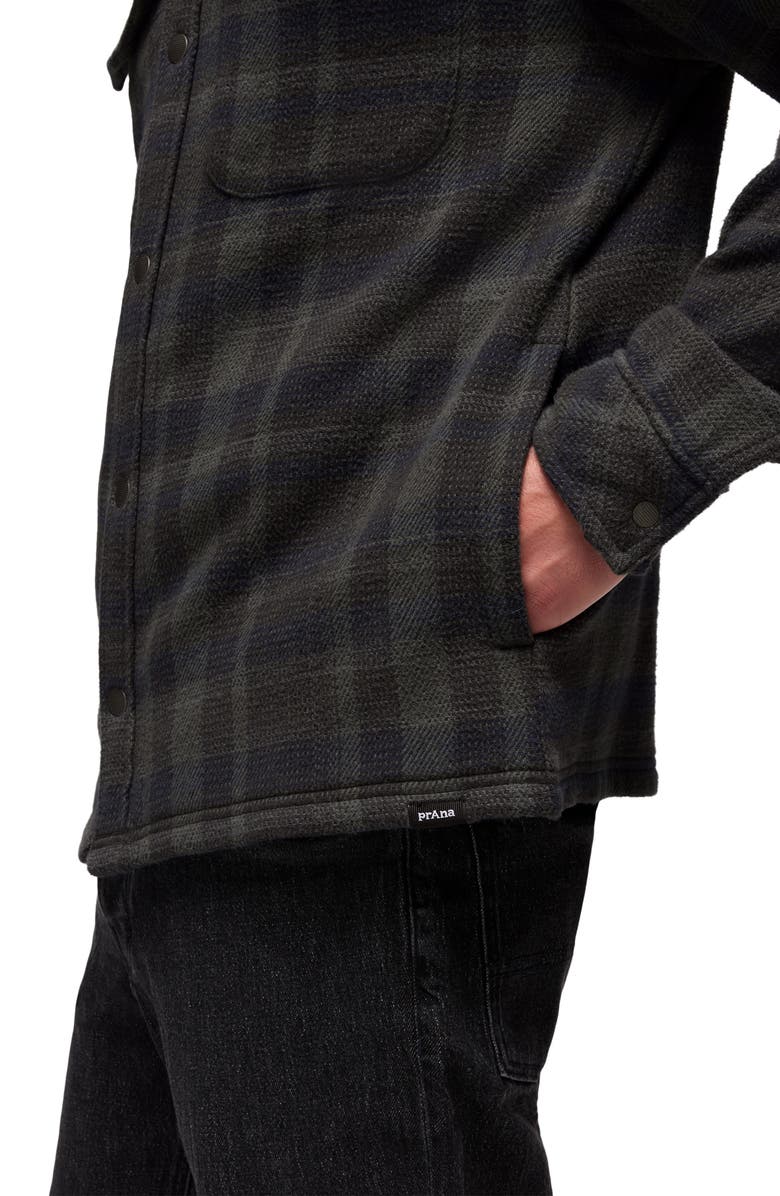 prAna Happy Camp Flannel Snap-Up Shirt Jacket, Alternate, color, Thyme