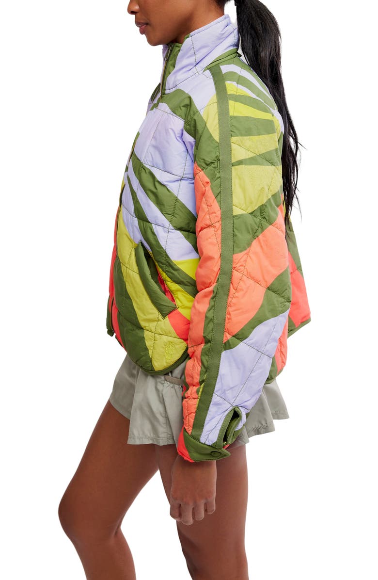Free People Pippa Placement Print Quilted Jacket, Alternate, color, Retro Sun Martini