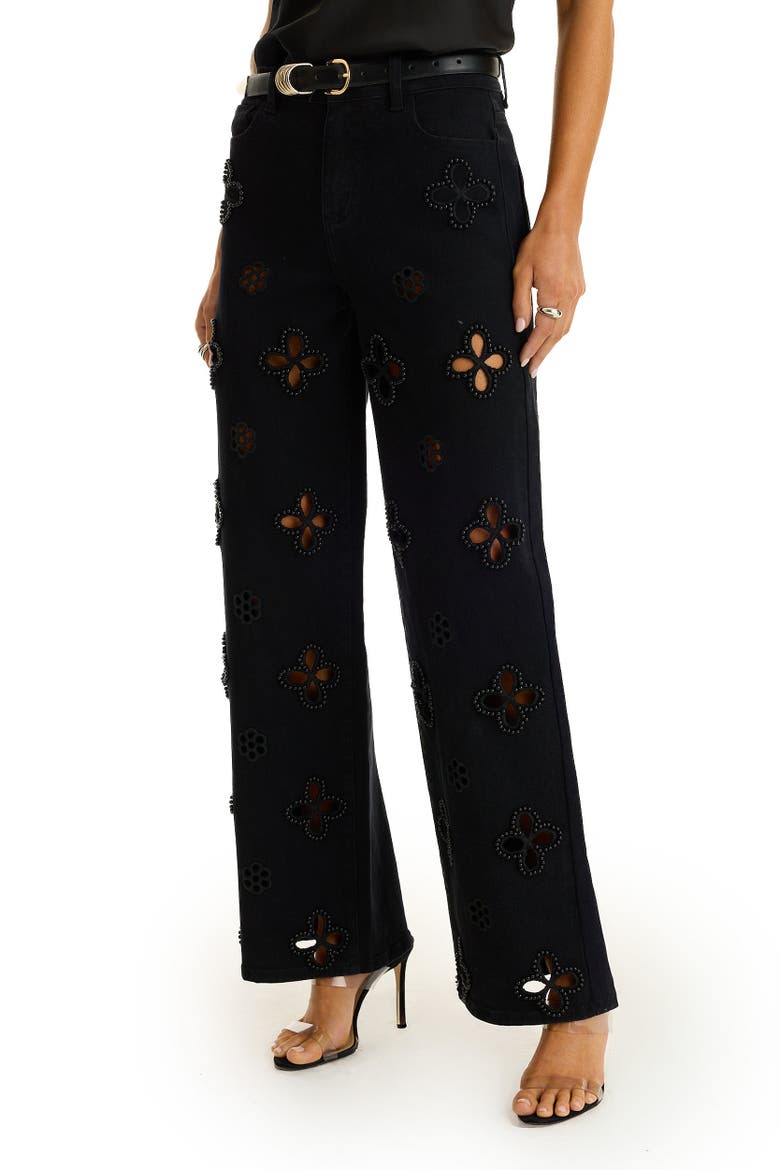 Kaia Pearl High Rise Jean, Main, color, BLACK