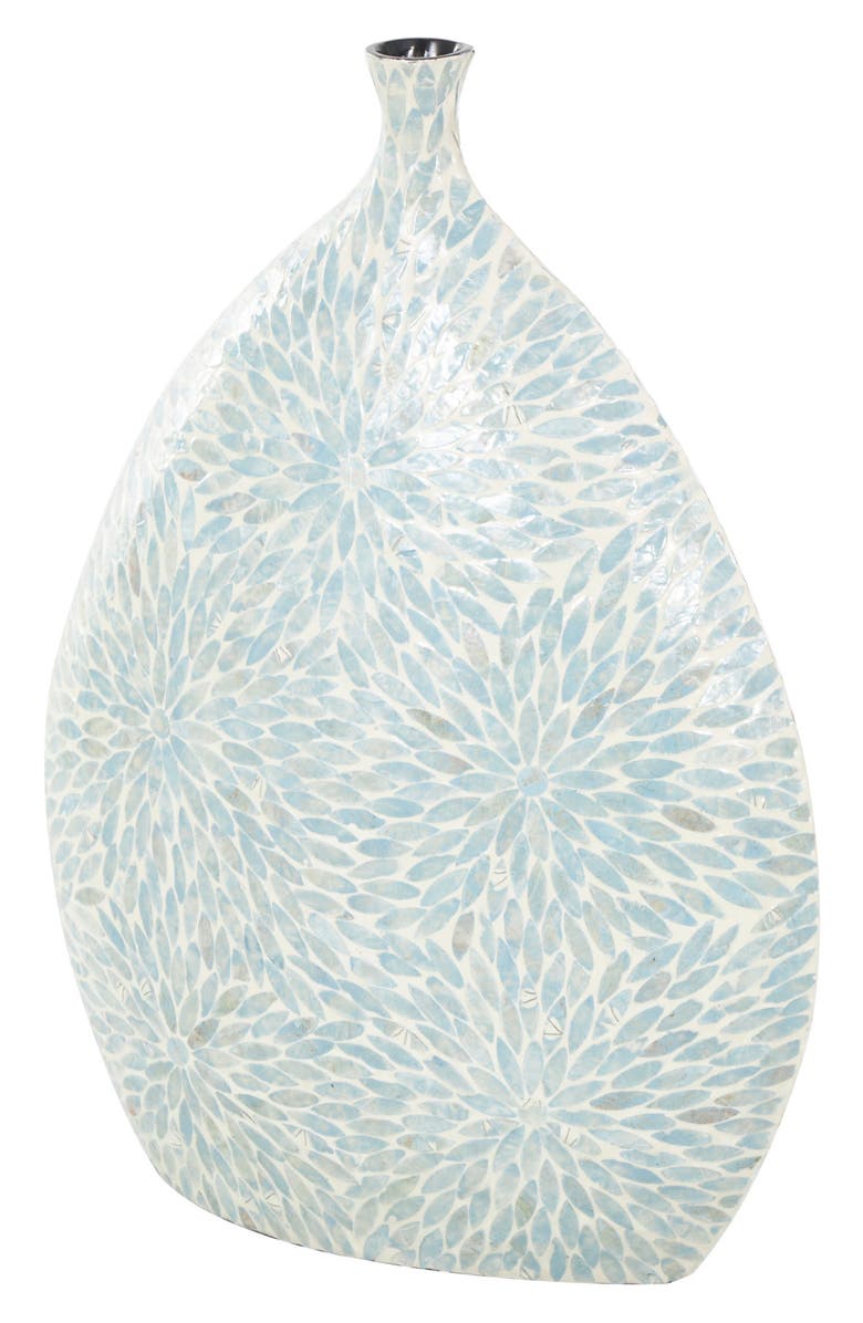 VIVIAN LUNE HOME Mother of Pearl Vase, Alternate, color, Light Blue