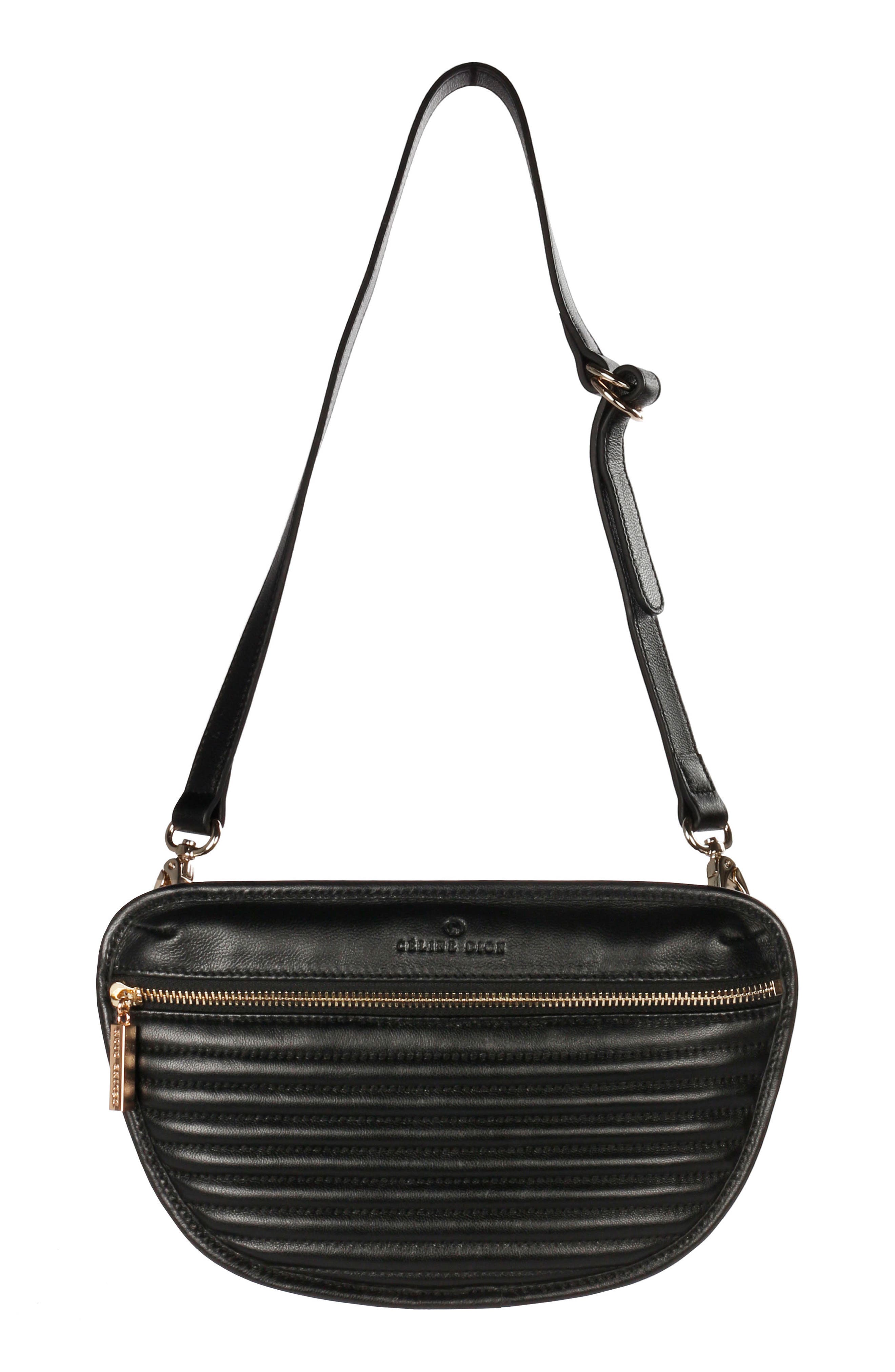 CELINE DION Vibrato Quilted Leather Money Belt, Main, color, 