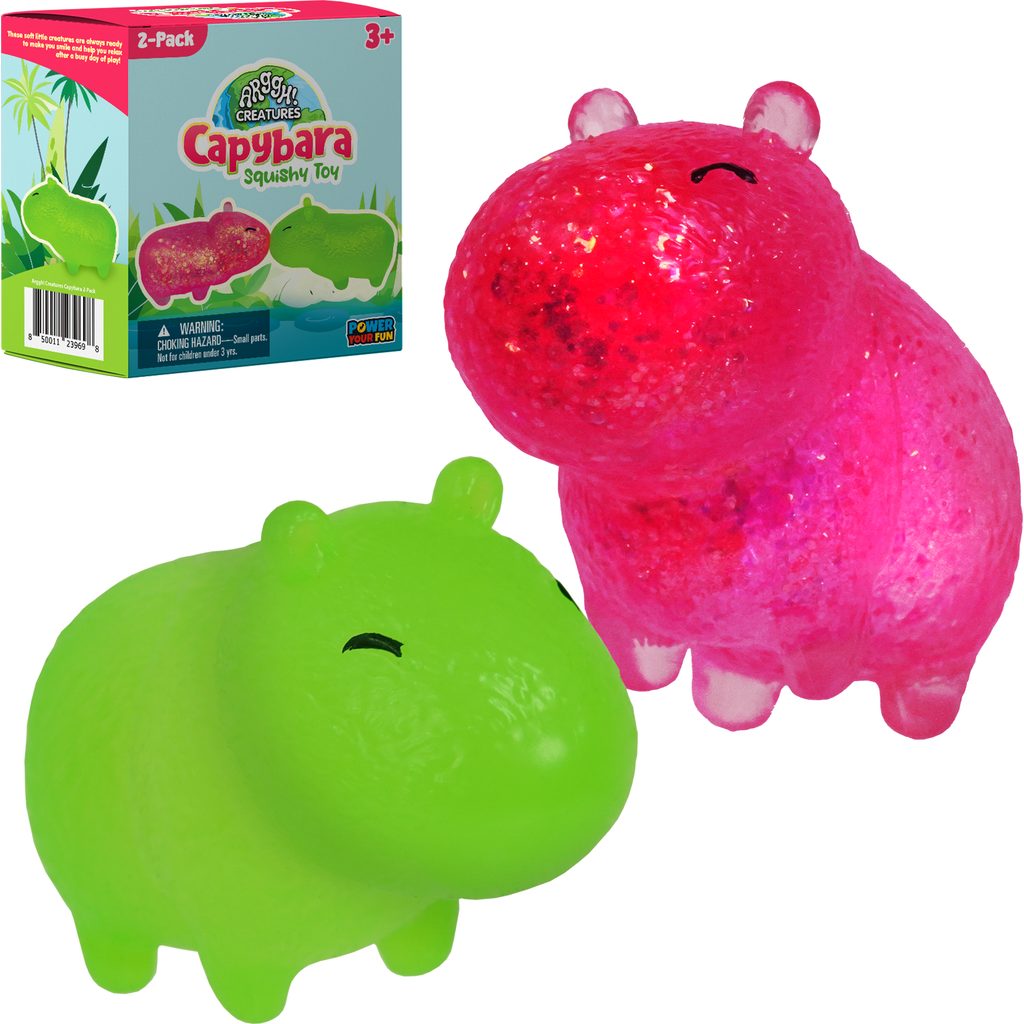 Power Your Fun Fun 2-Pack Capybara Squeeze Balls in Green, Pink  product