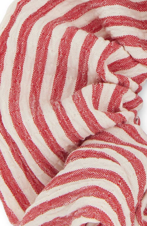 Tasha Assorted 2-pack Faux Pearl Stripe Scrunchies In Pink Green