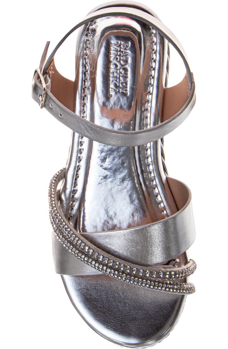 Badgley Mischka Collection Kids' Rhinestone Platform Sandal, Alternate, color,
