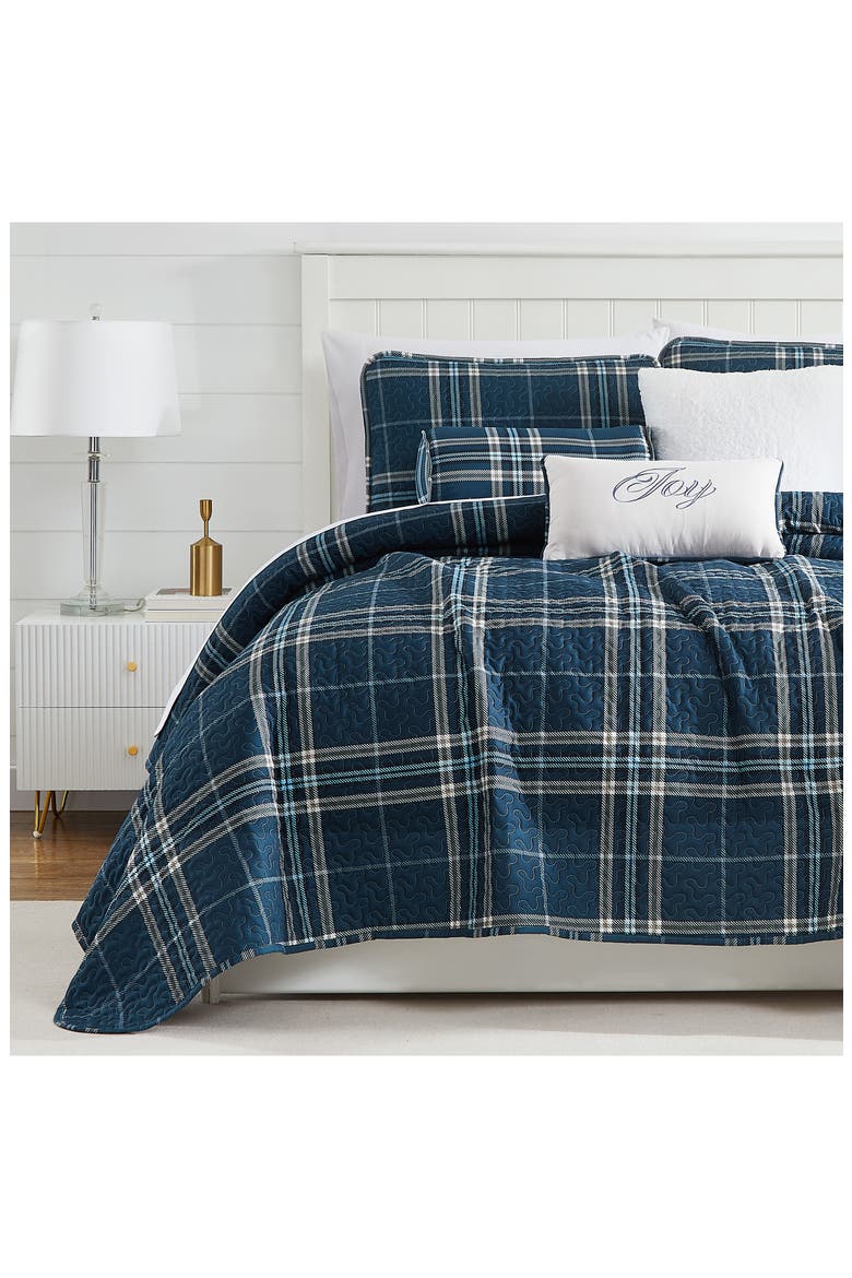 Vilano Plaid Quilt Bedding Set, Main, color, BLUE