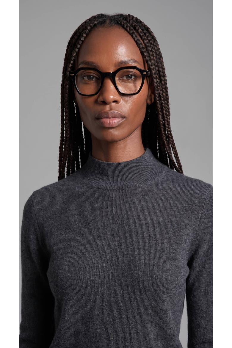 Focused 46mm Geometric Eyeglasses, Alternate, color, Obsidian Black