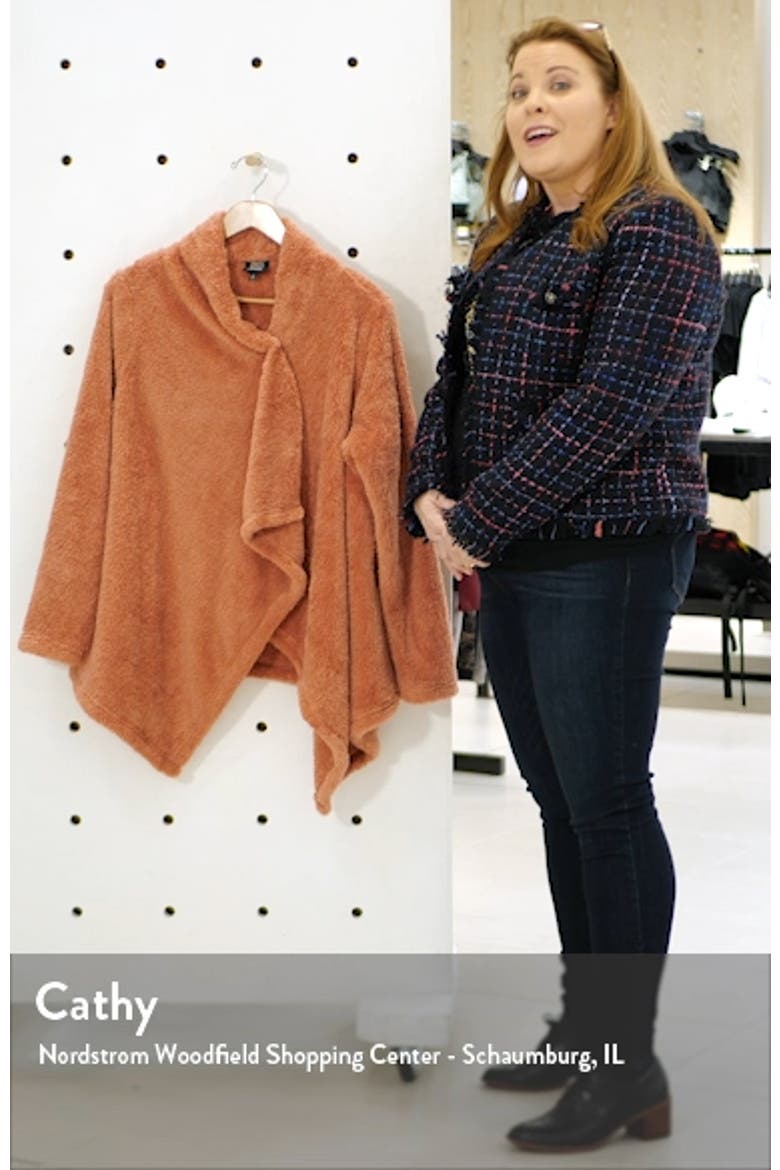 Drape Front Faux Fur Cardigan video