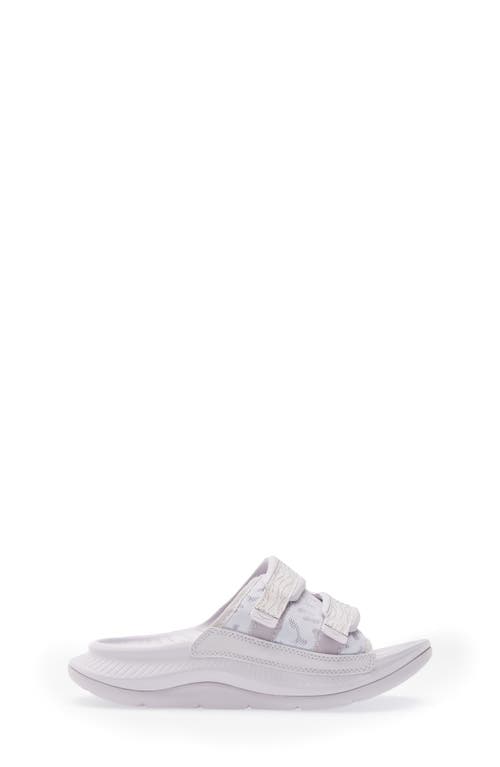 Hoka Gender Inclusive Ora Luxe Slide Sandal In Lilac Marble/elderberry