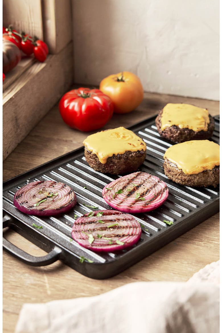x Bobby Flay Reversible Cast Iron Grill & Griddle, Alternate, color, BLACK