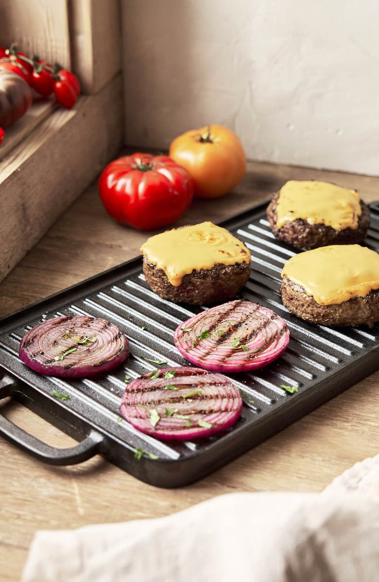 GreenPan x Bobby Flay Reversible Cast Iron Grill & Griddle, Alternate, color, Black